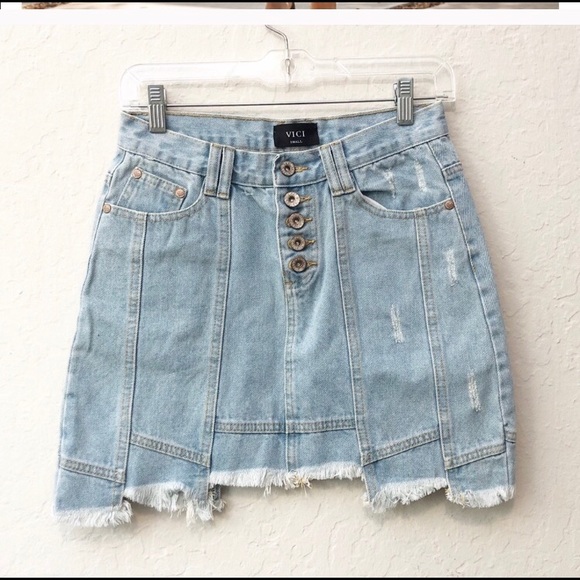 Vici Denim Skirt - frayed - Picture 4 of 4
